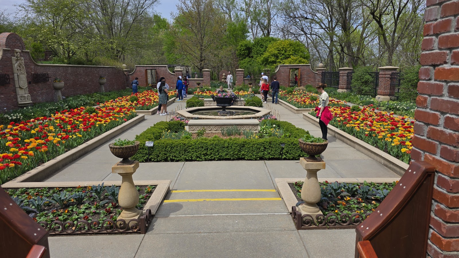 Spring bulbs and flowering trees at Lauritzen Gardens, Omaha Nebraska
