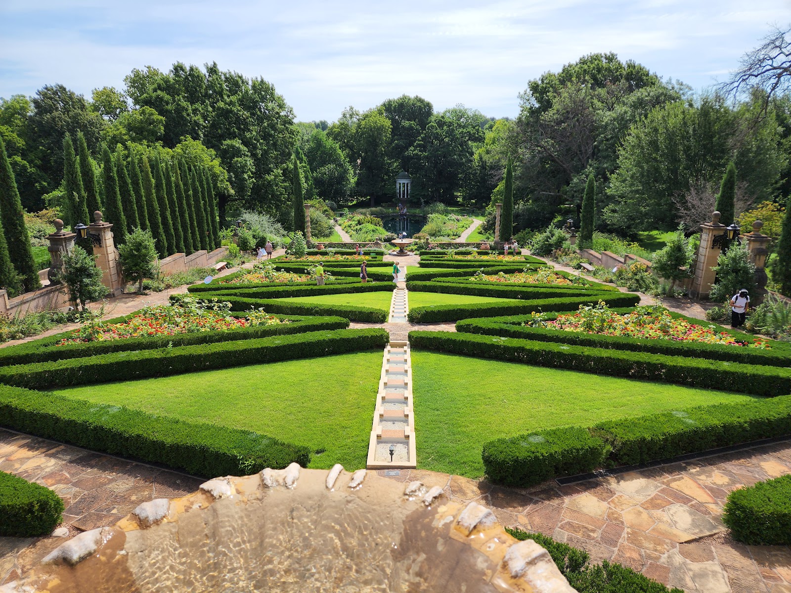 Loggia at Philbrook Museum giving architectural shade with lateral light, Tulsa