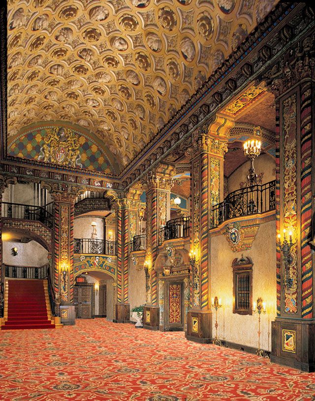 View from the stage across the empty auditorium at the Louisville Palace theatre