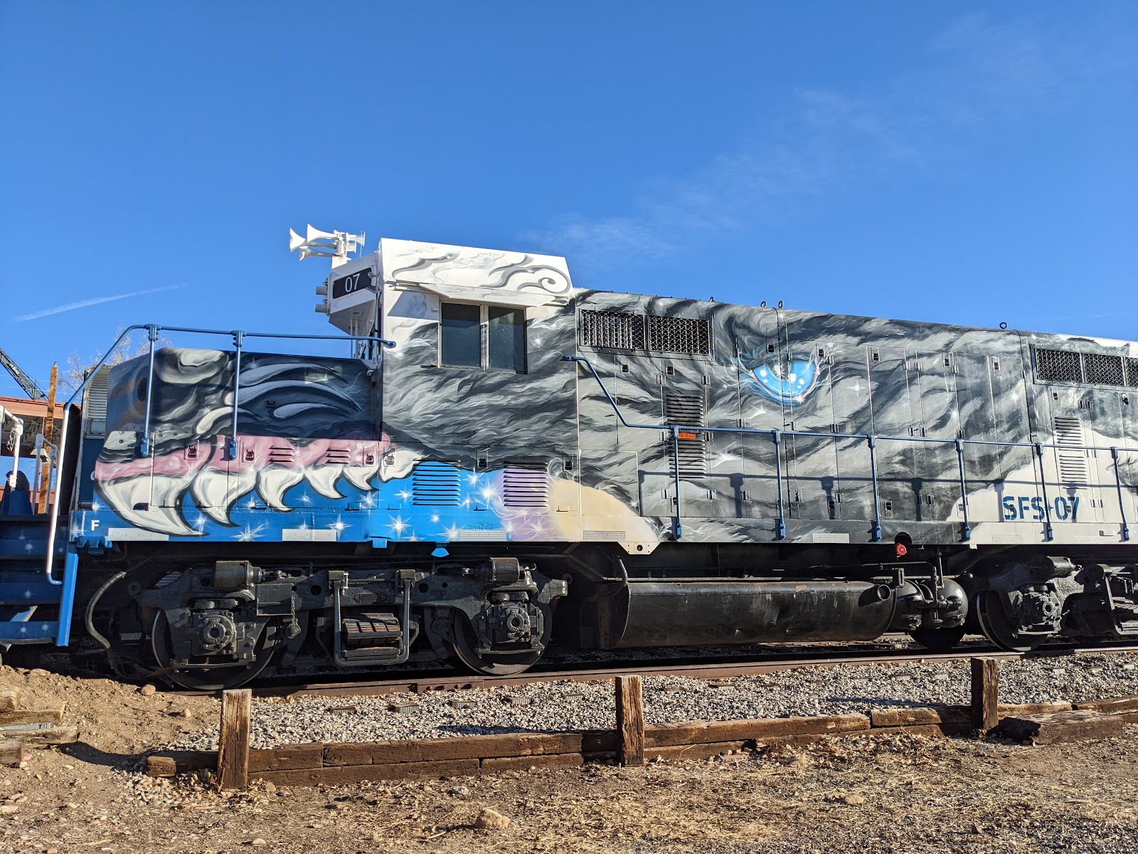 Historic rail depot architecture in the Santa Fe Railyard, New Mexico