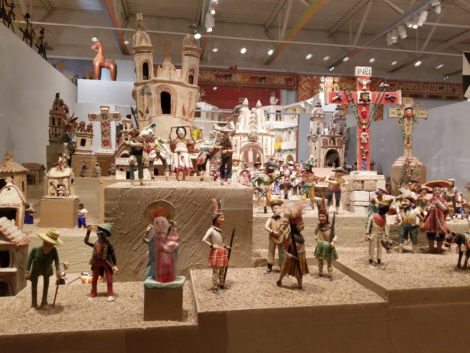 Plain-walled architectural circulation space at the Museum of International Folk Art, Santa Fe