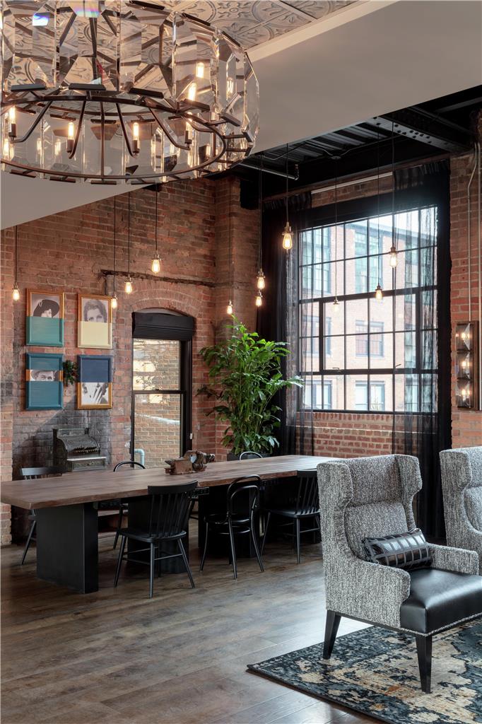 Original industrial fittings and rivets retained at The Foundry Hotel, Asheville