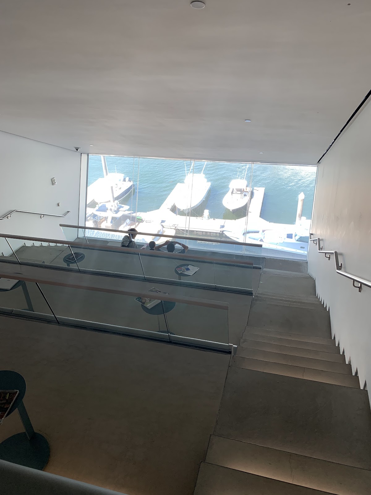 White walls and concrete interior at the Institute of Contemporary Art Boston