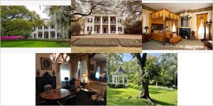 Antebellum house on landscaped grounds at Monmouth, Natchez Mississippi