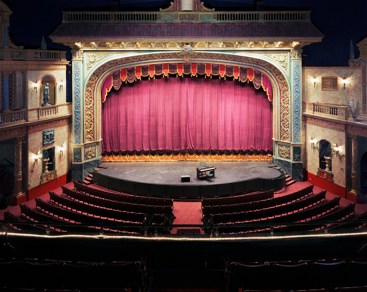 Decorated lobby with borrowed daylight at the Rose Theater, Omaha