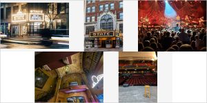 Ornate 1929 movie palace interior at the State Theatre on Congress Street, Portland Maine