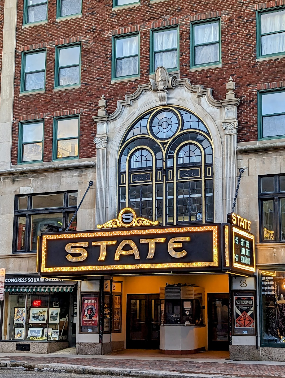 Flat standing-room floor at the State Theatre, Portland Maine