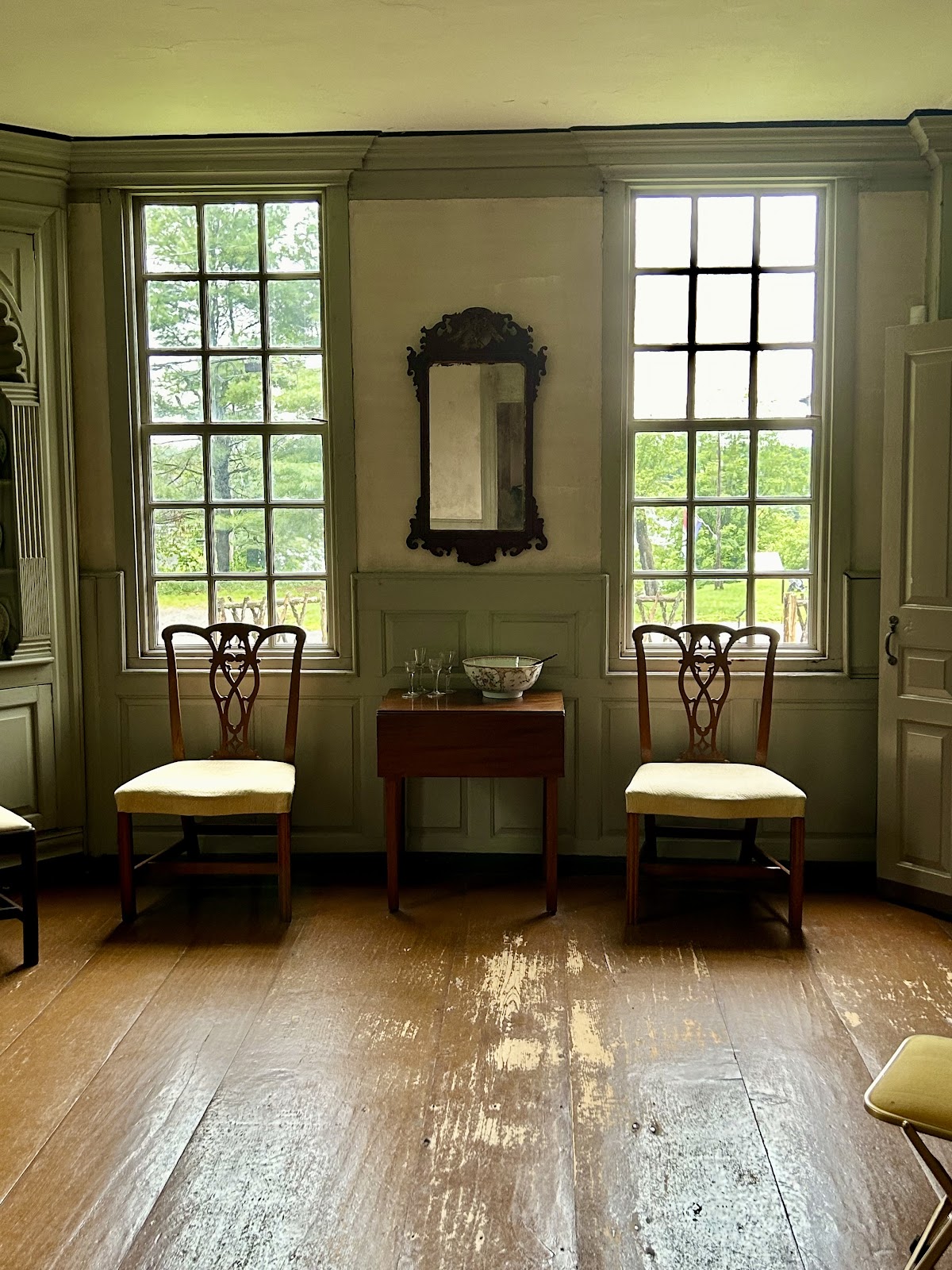 Eighteenth-century panelling and hardware detail at the Tate House Museum, Portland