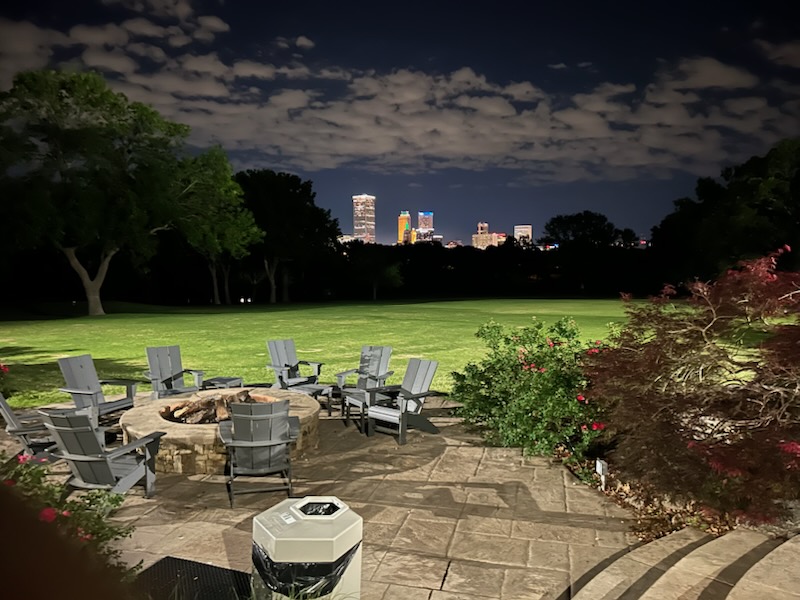 Conventional clubhouse interior at Tulsa Country Club set for a wedding reception