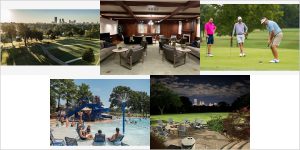 Clubhouse and mature course at Tulsa Country Club, founded 1908, in midtown Tulsa Oklahoma