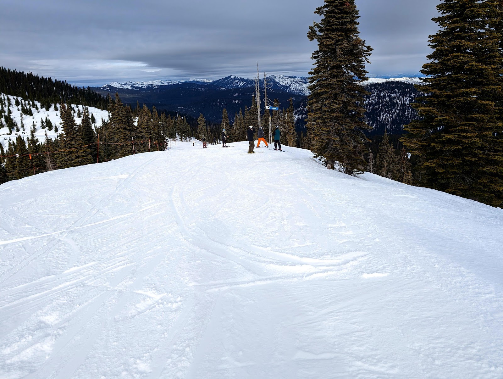 Wind blowing across an exposed mountain summit at Whitefish Mountain Resort