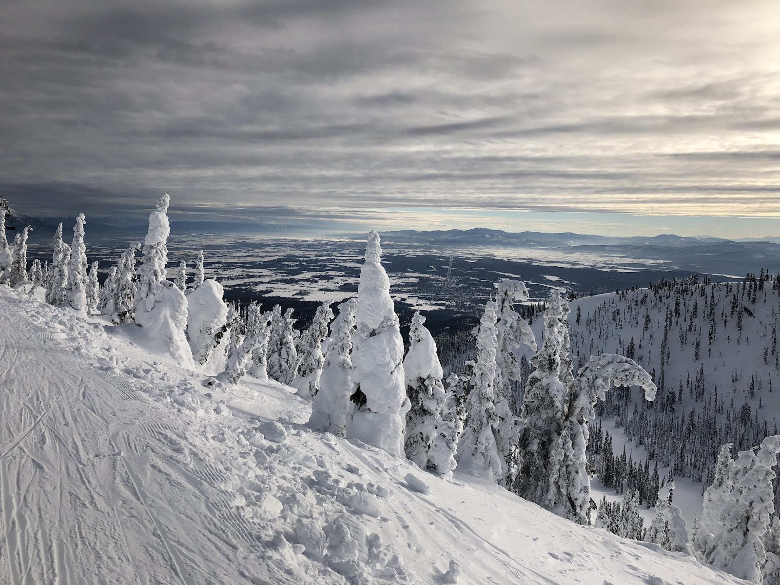 Even open shade in the base area at Whitefish Mountain Resort, Montana