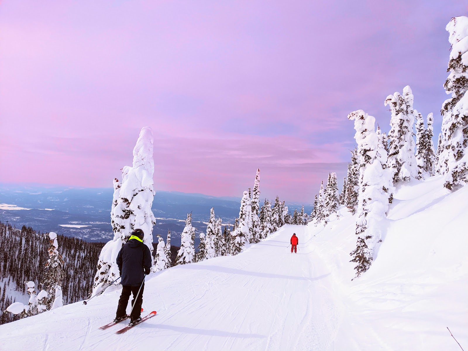 View from the summit of Big Mountain across the Flathead Valley toward Glacier, Montana