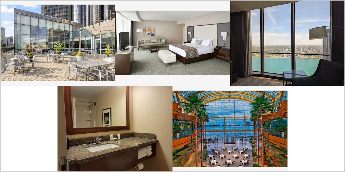 The Detroit Marriott at the Renaissance Center Wedding Venue Collage