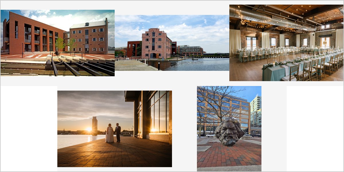 The Frederick Douglass-Isaac Myers Maritime Park Wedding Venue Collage