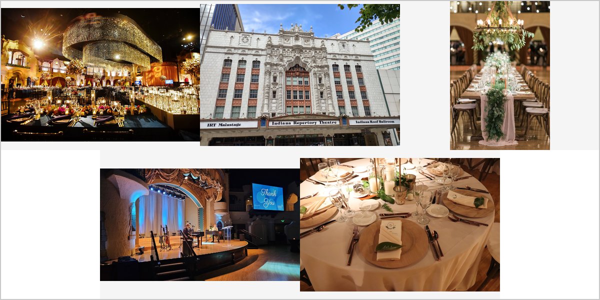 The Indiana Roof Ballroom Wedding Venue Collage