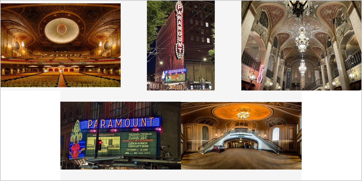 The Paramount Theatre Wedding Venue Collage