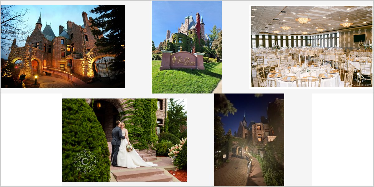 The Van Dusen Mansion Wedding Venue Collage