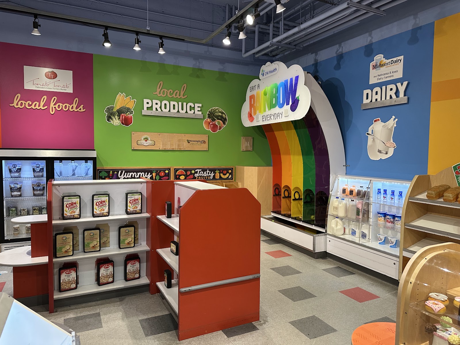 Playful wedding frame in a constructed environment at the Omaha Children's Museum