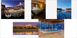 Resort with lakes and open grounds in the Rio Grande valley near Albuquerque