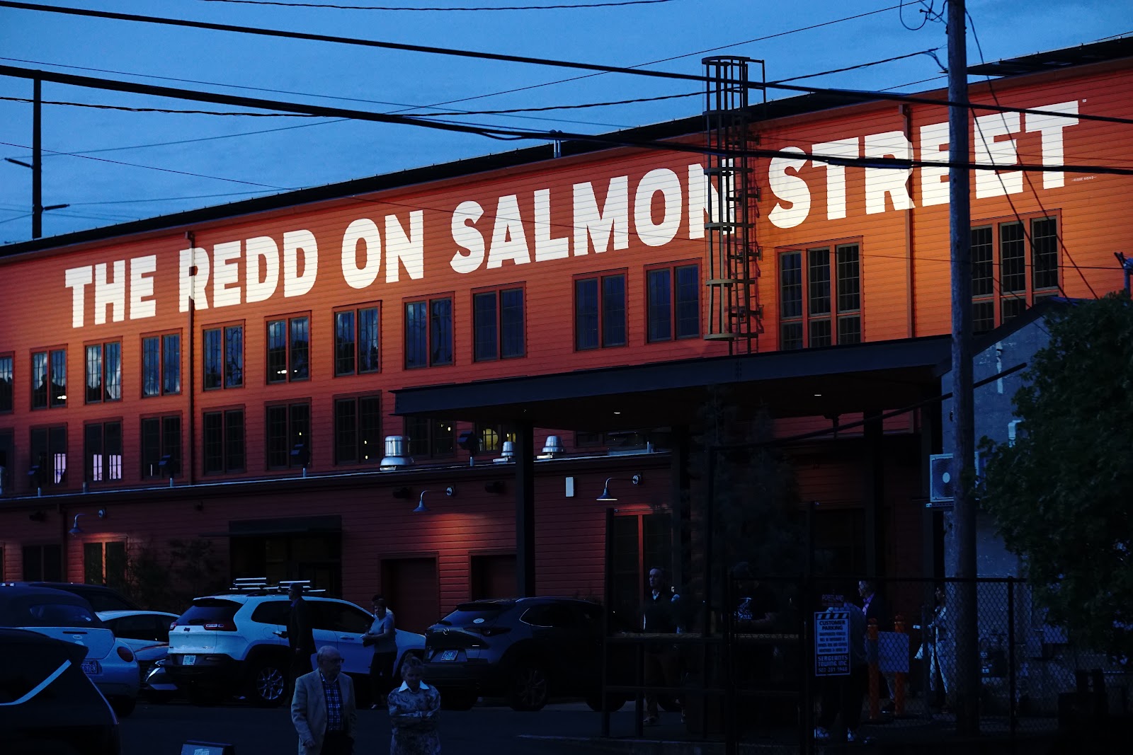 Brick walls and loading bays on Portland's central east side near The Redd on Salmon Street